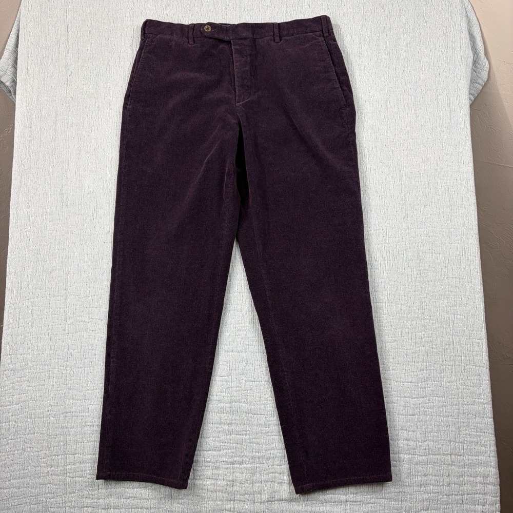 Zanella Parker Mens 34x28 Purple Corduroy Stretch Waistband Pants SUPER SOFT